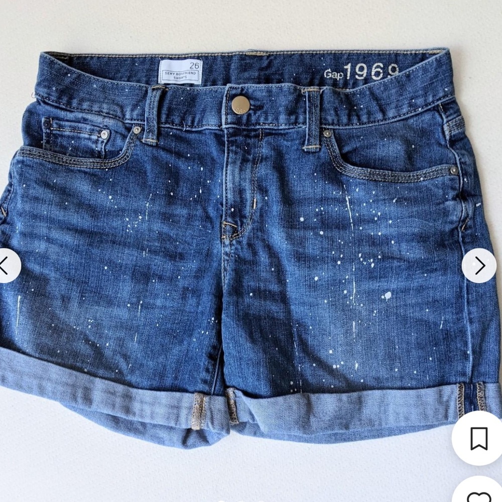 GAP Women's Splatter Denim Jean Shorts sz 30